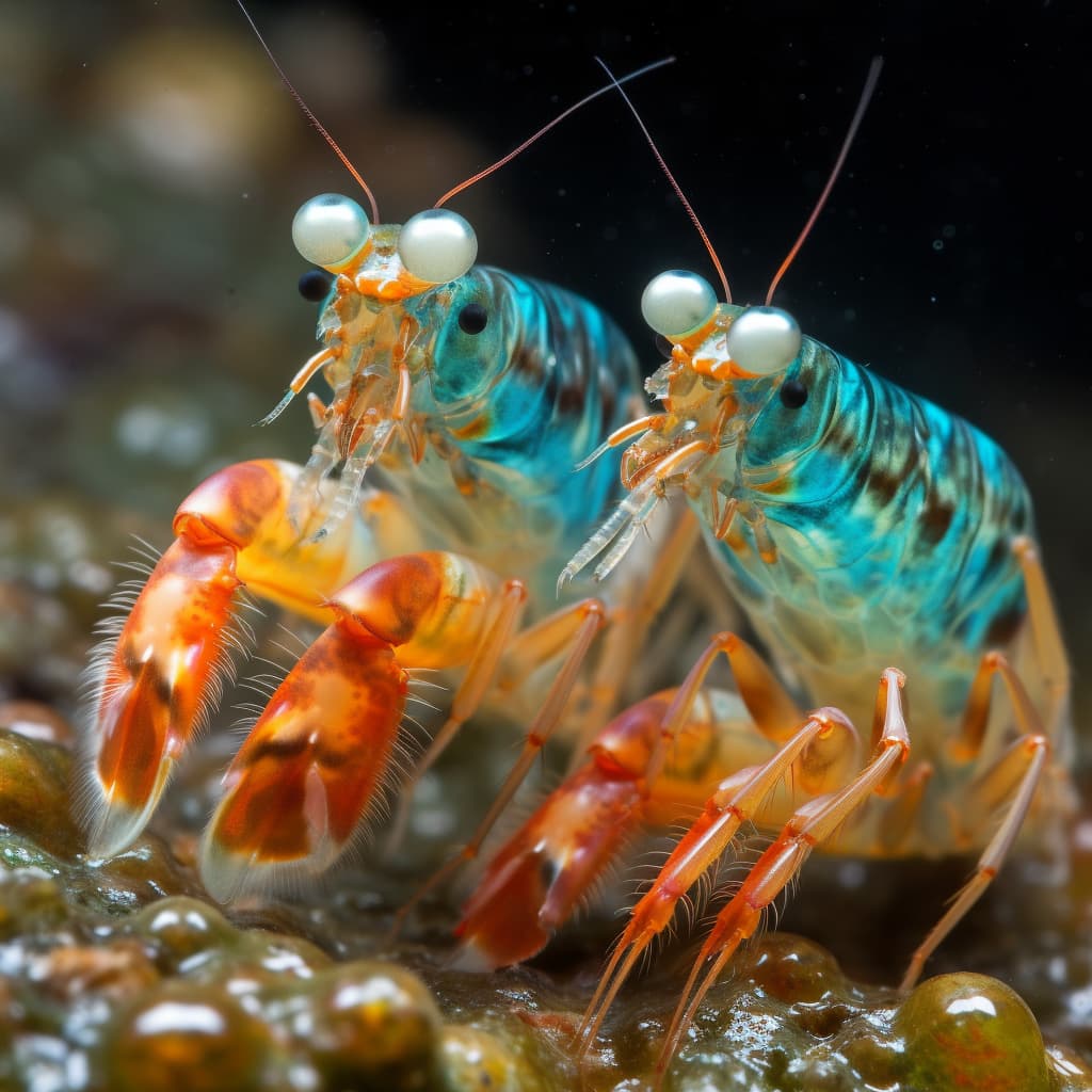 A group of colorful shrimp