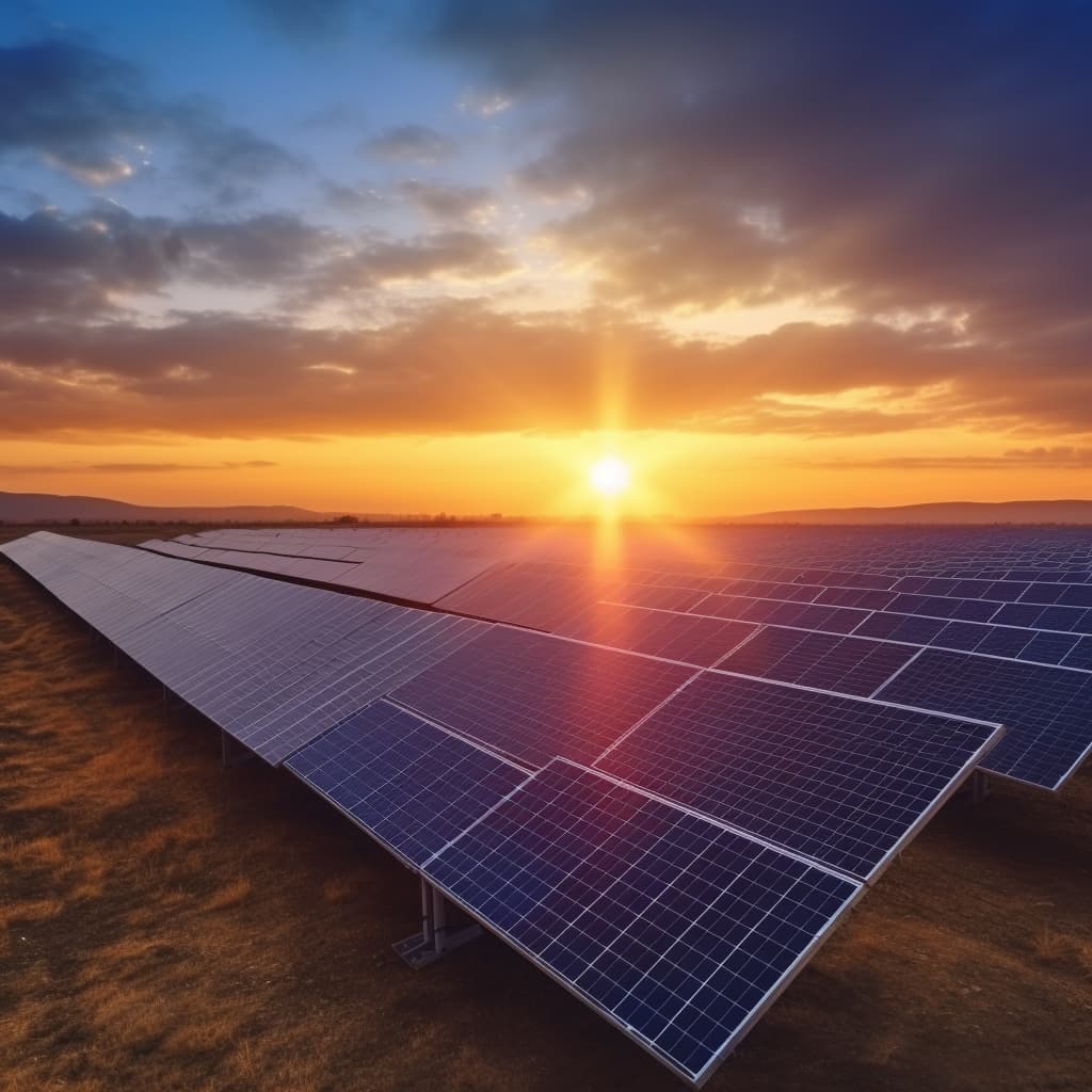 Solar panels in a field