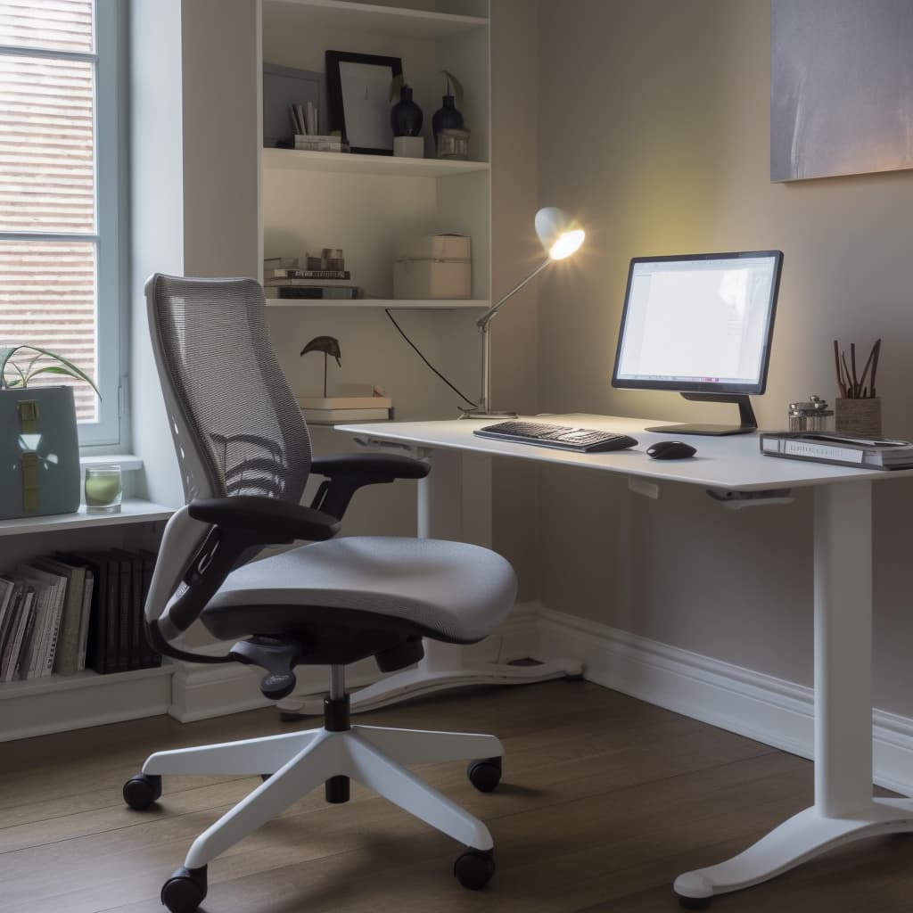 A computer on a desk