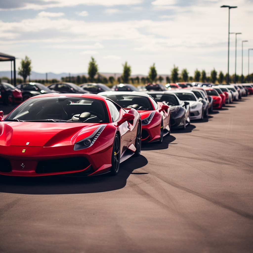 A group of cars parked in a parking lot