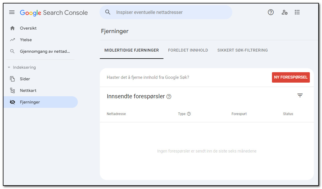 Google Search Console Url Removal Tool