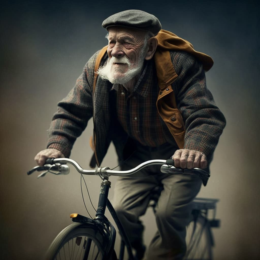 A man riding a bicycle