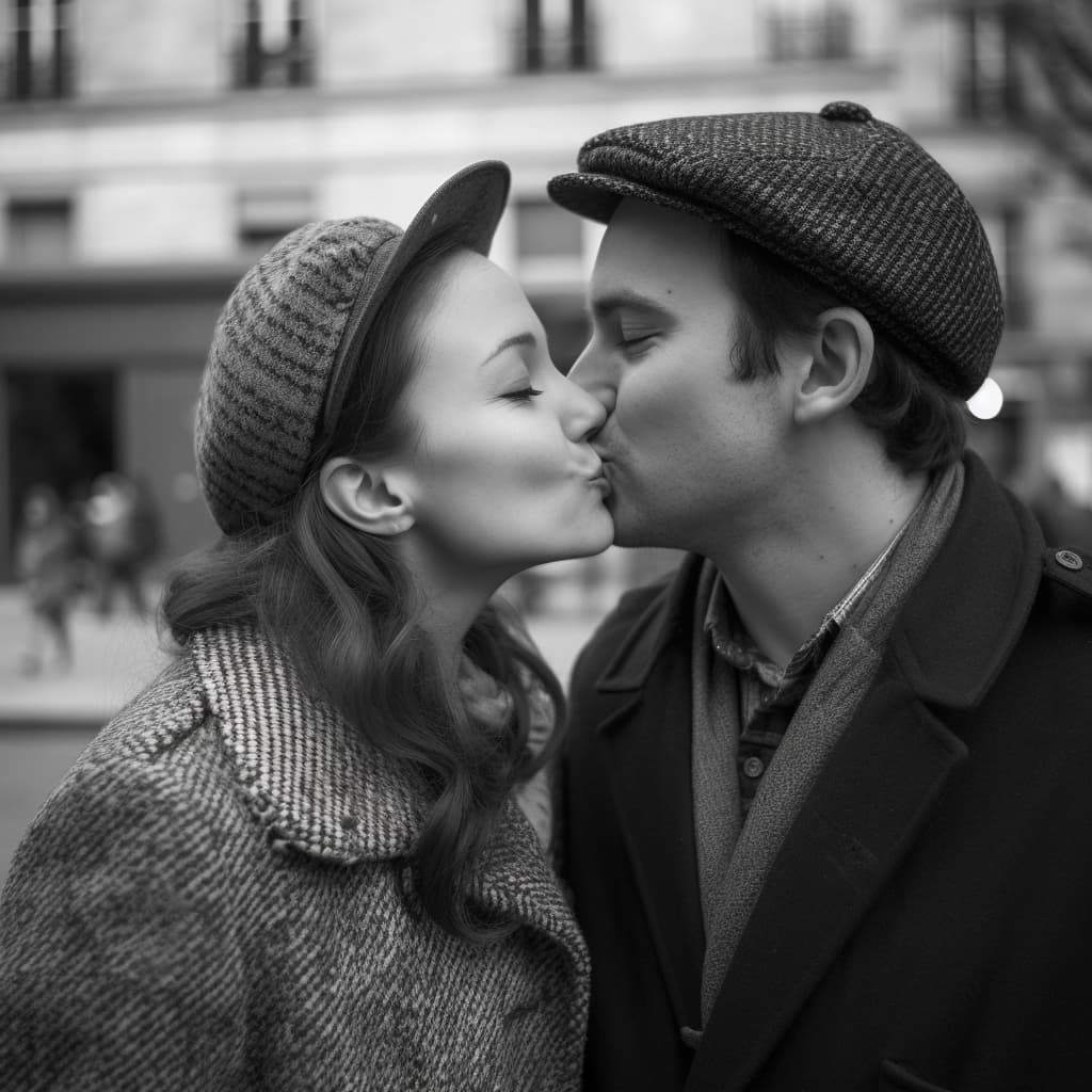En mann og kvinne som kysser