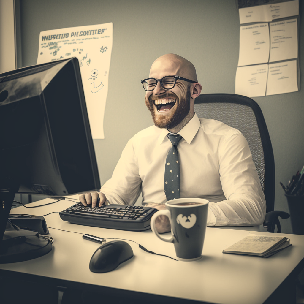 A man sitting at a desk