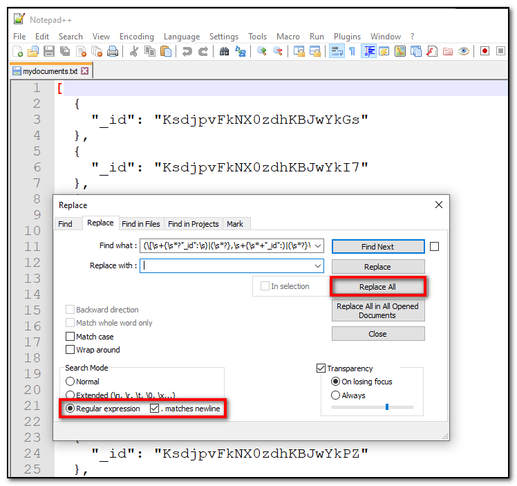 Skjermbilde av Notepad++