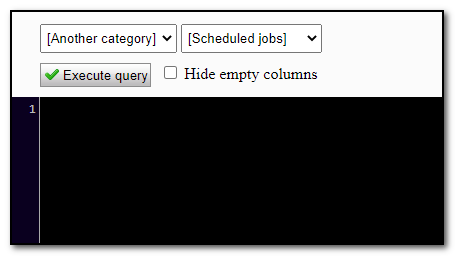 A screenshot with two categories of queries.