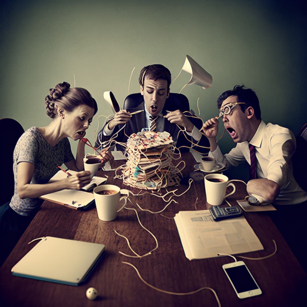 A group of people sitting at a table with a person in a suit