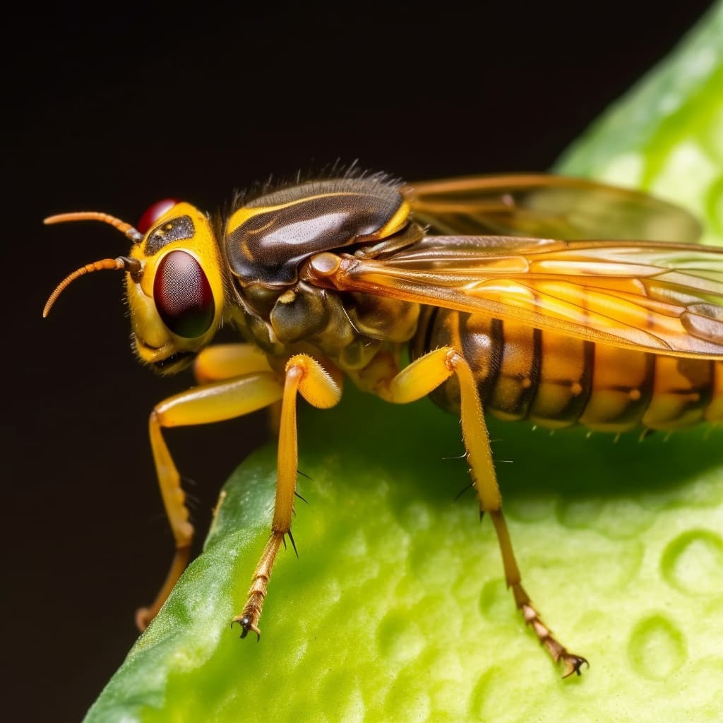 A close up of a bug