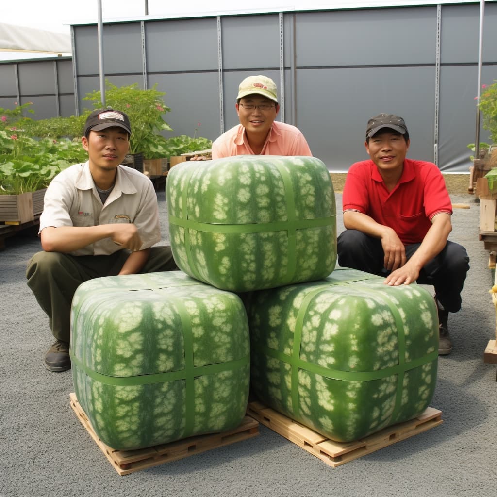 A group of men sitting on a green and brown object