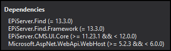 Dependency: Microsoft.AspNet.WebApi.WebHost >= 5.2.3 && < 6.0.0