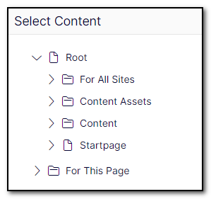 Optimizely CMS content selector