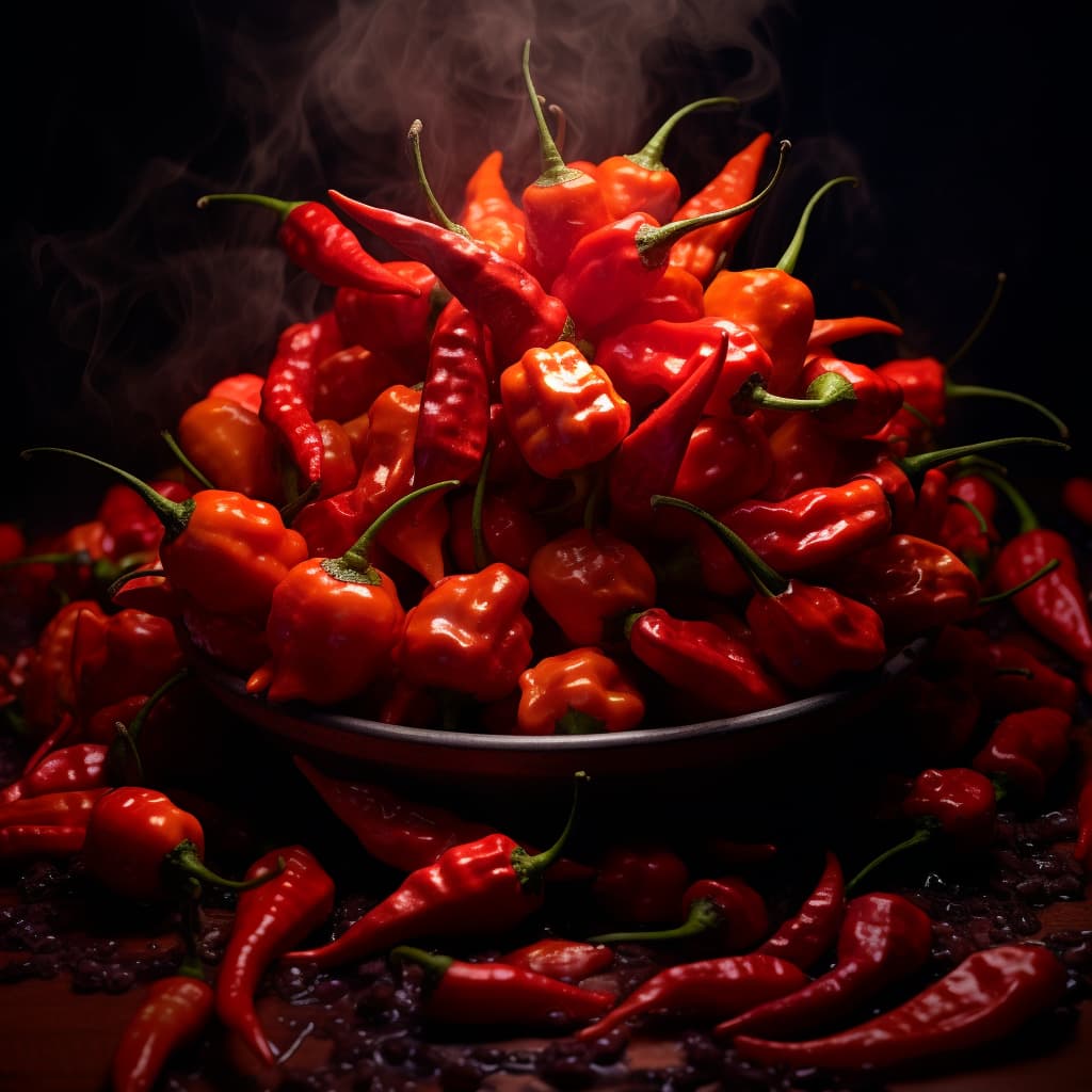 A bowl of red peppers