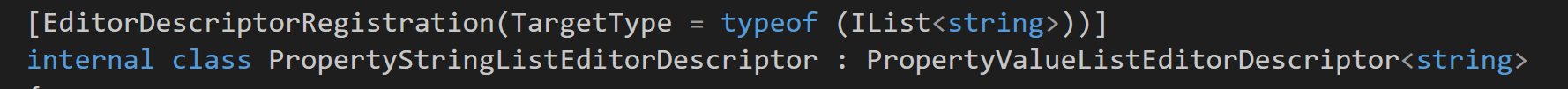 EditorDescriptor for string-egenskaper