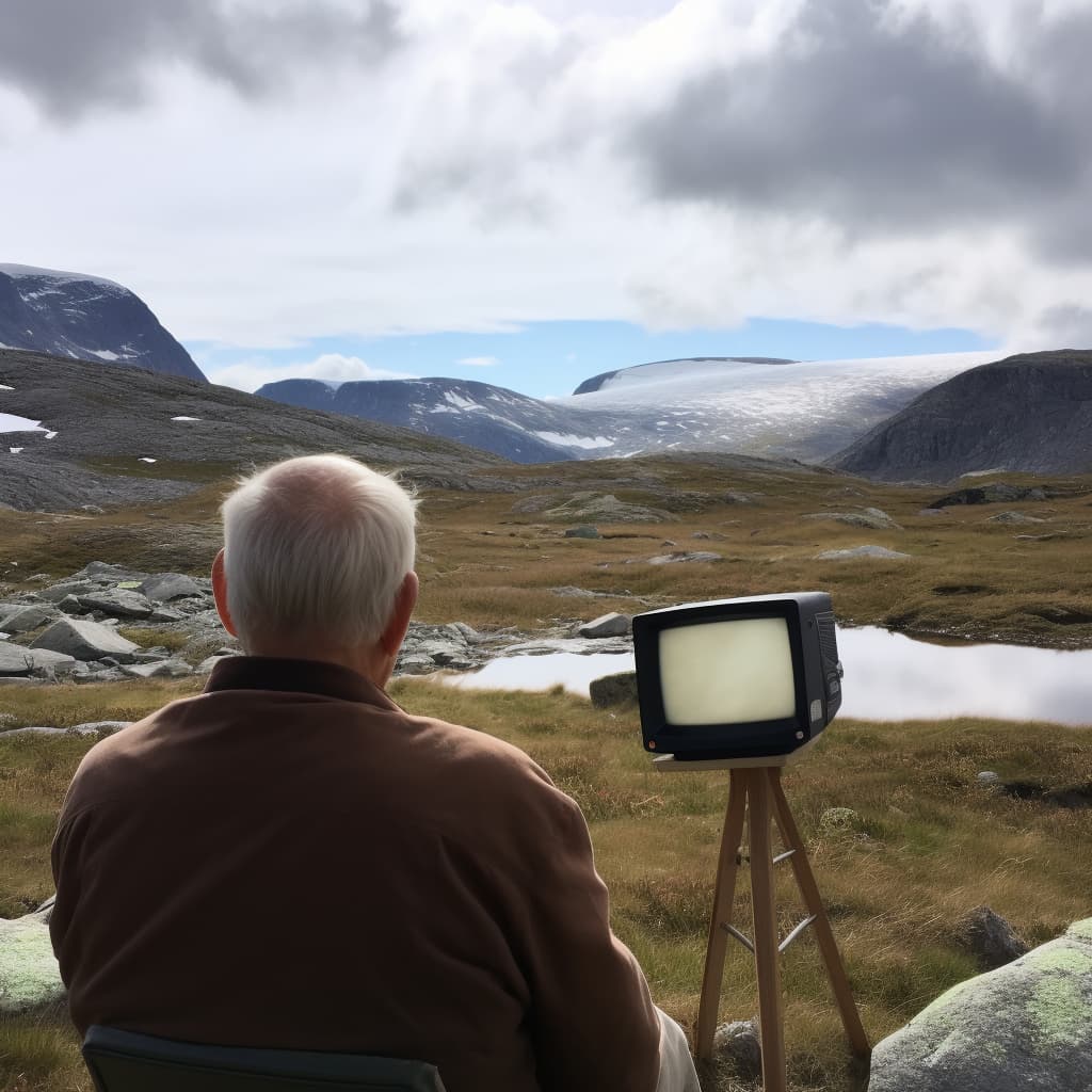 A person watching a television